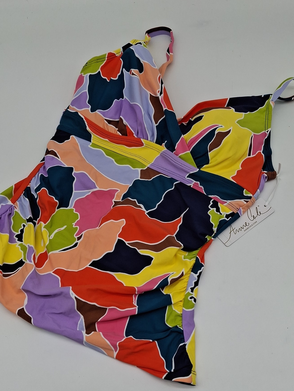Anne Cole Petal Party Surplice Underwire Tankini Top Multicolor 32C/34B